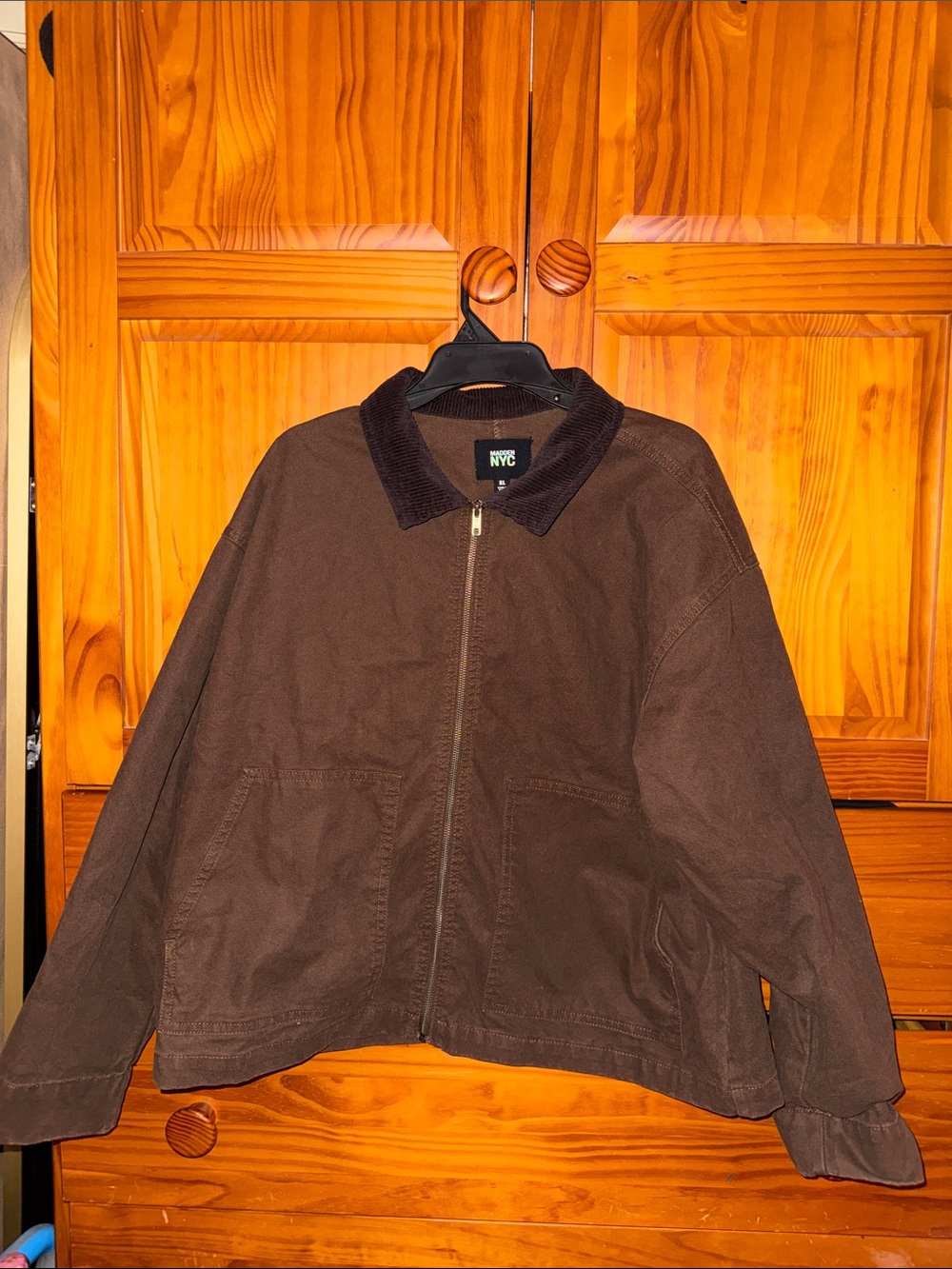 NYC Women's Brown Lightweight Zip Shirt Jacket